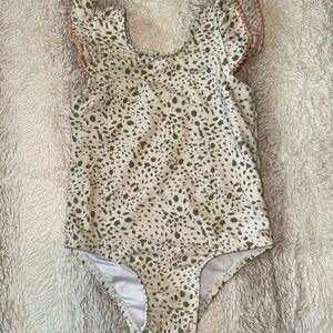 Jessica Simpson Toddler Girl One Piece Ruffle Sleeve Swimsuit